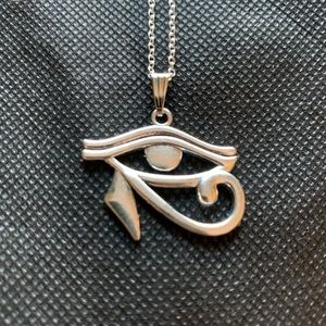 Eye of Horus Egyptian Necklace & Earrings Set 1.25” Wide Witchy Occult New
